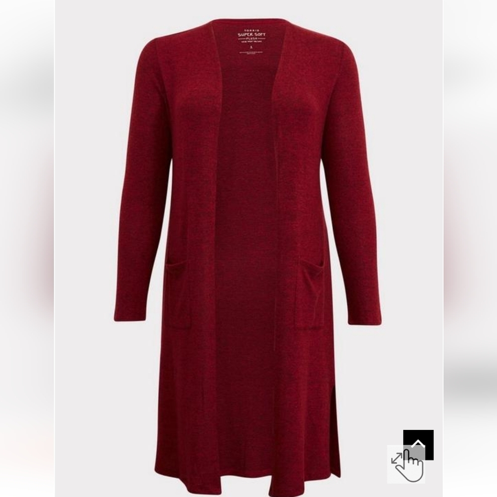🆕️ 3X RUSTY RED LONGLINE DUSTER - OPEN FRONT CARDIGAN